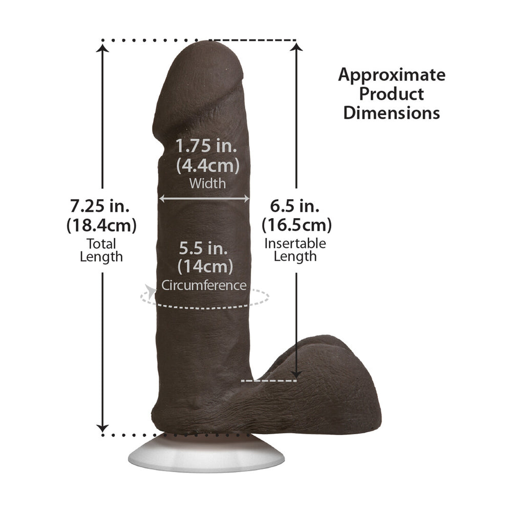 Realistische Cock met Ballen - Verwijderbare VacULock Zuignap - ULTRASKYN - 6 / 16,5 cm - Chocolade