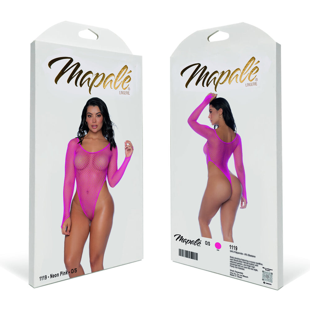 Langarm Fishnet Bodysuit