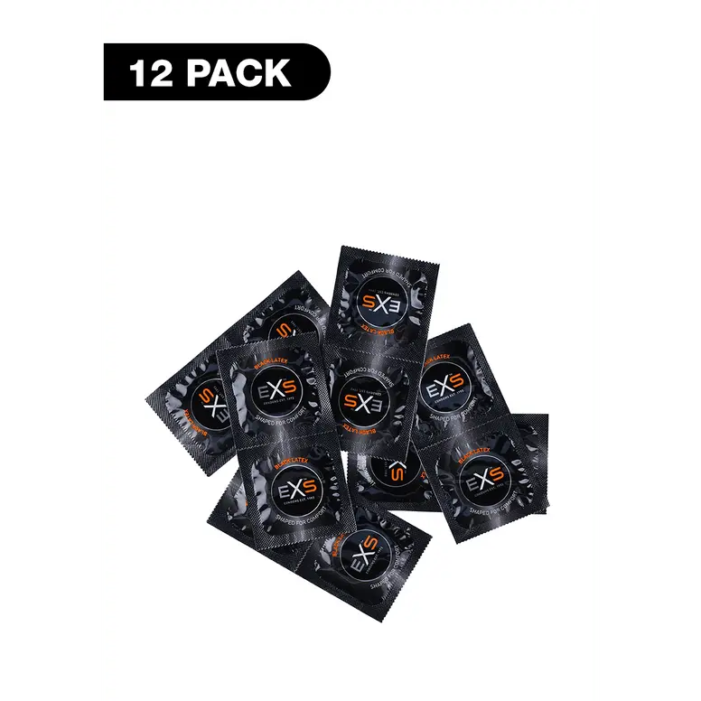 EXS Black Latex - Condooms - 12 Pieces