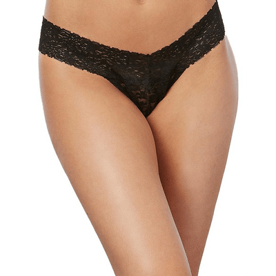 Lace Thong - One Size - Black