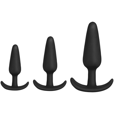 Tush Trainer - Anaal Trainer Set 3 Piece Silicone Set - Black