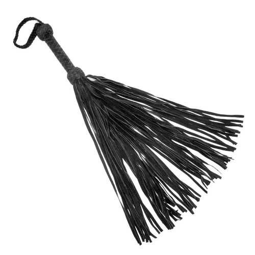 Leren suede flogger - Zwart
