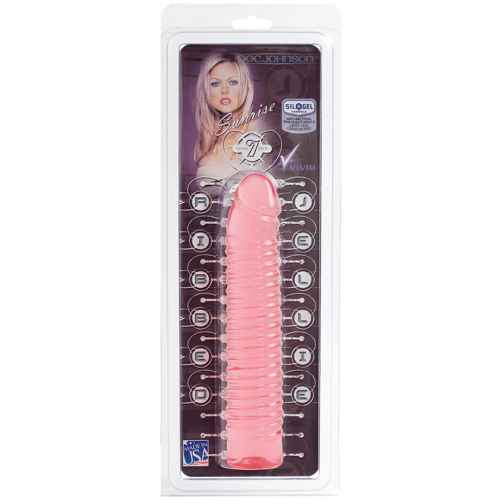 Sunrise - Ribbed Jelly Dildo - 7 / 18 cm - foto 2
