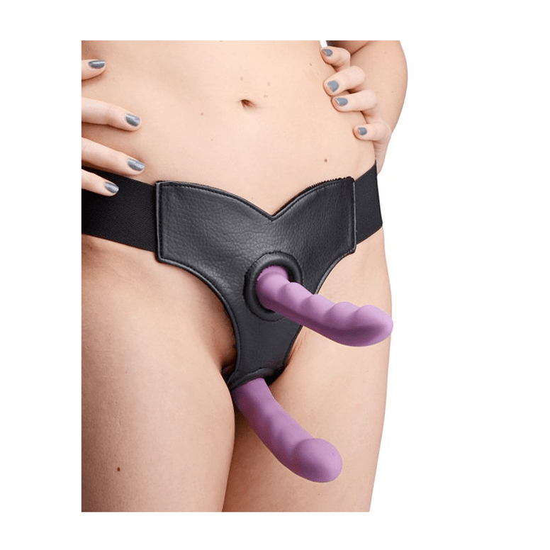 Crave - Double Penetration Imitation Leather Strap-On