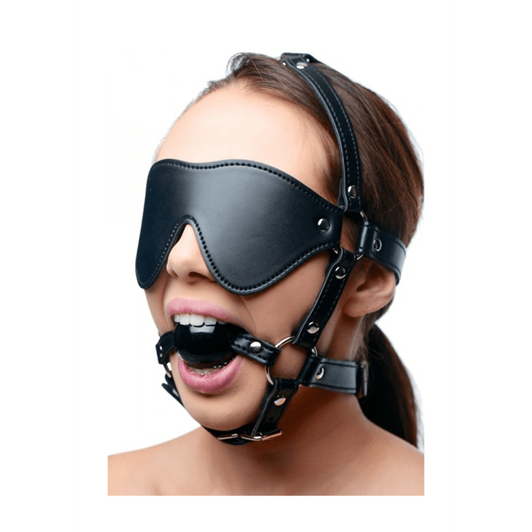 Oogmasker Harnas met Ball Gag - foto 2