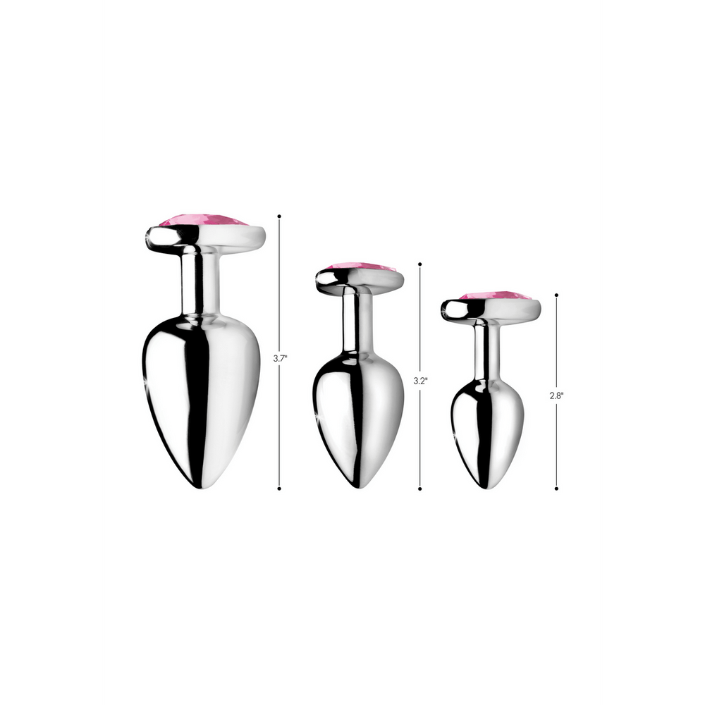 Pink Heart - Butt Plug Set - 3-delig - foto 2