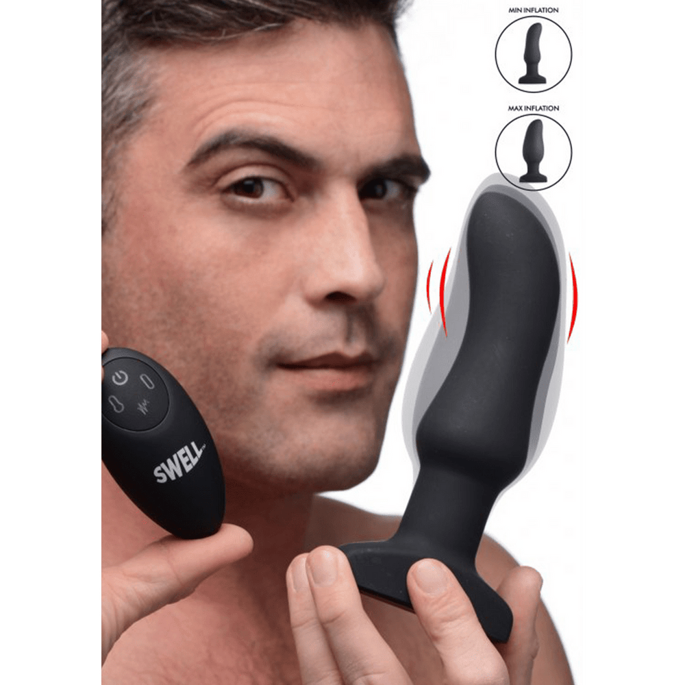 Opblaasbare Curved Vibrerende Butt Plug - foto 4