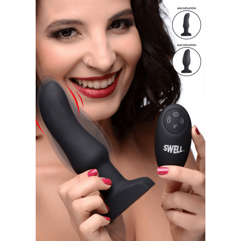 Opblaasbare Curved Vibrerende Butt Plug - foto 5