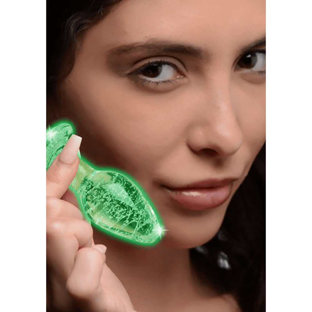 Glow-In-The-Dark - Glass Butt Plug - foto 2