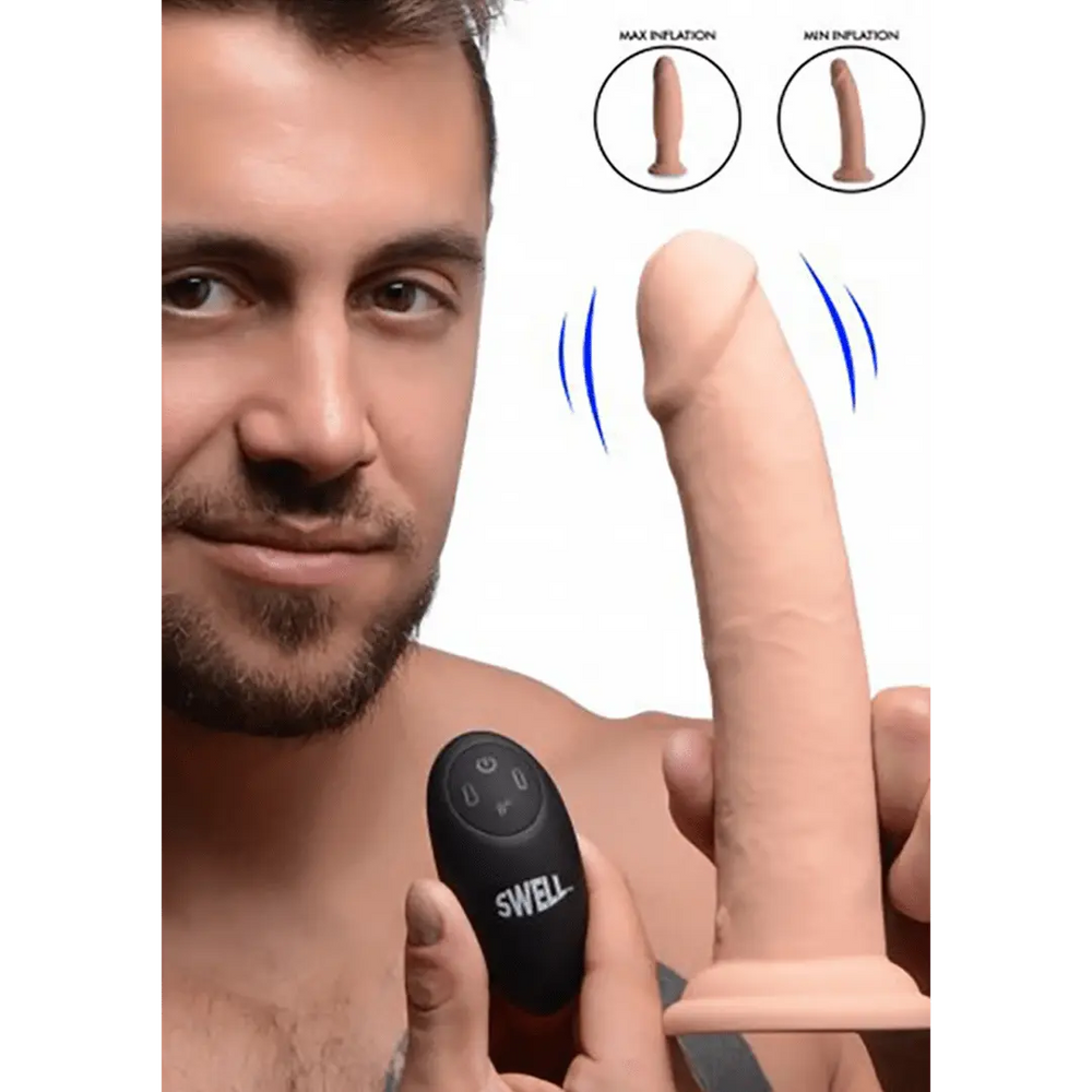 Swell - Opblaasbare en Vibrerende Dildo - 18 cm - foto 9