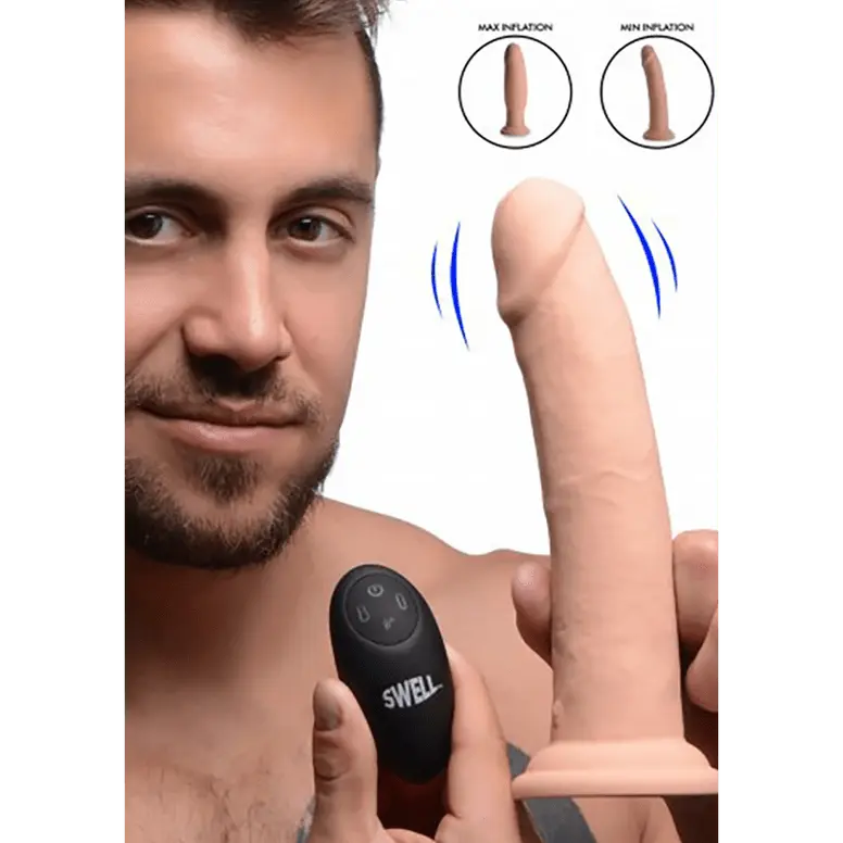 Swell - Opblaasbare en Vibrerende Dildo - 18 cm - foto 6