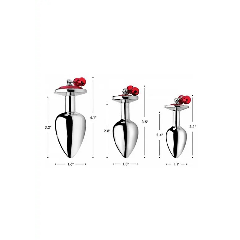 Red Gem - Butt Plug Set met Bellen - foto 2