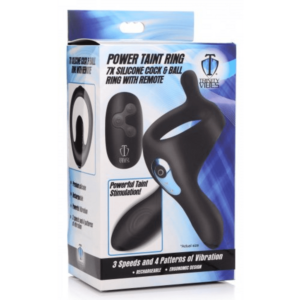 Power Taint - Silicone Cock and Ball Ring with Remote Control - foto 3