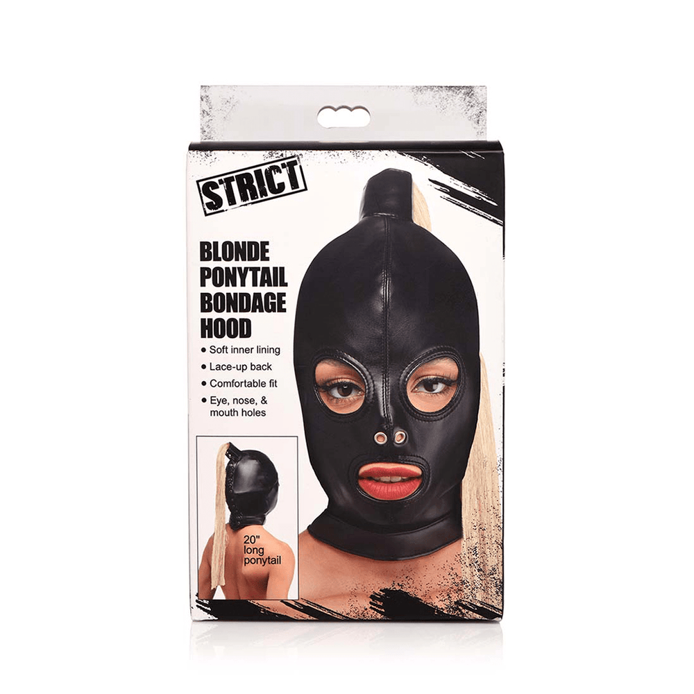 Bondage Masker met Blonde Ponytail - foto 3