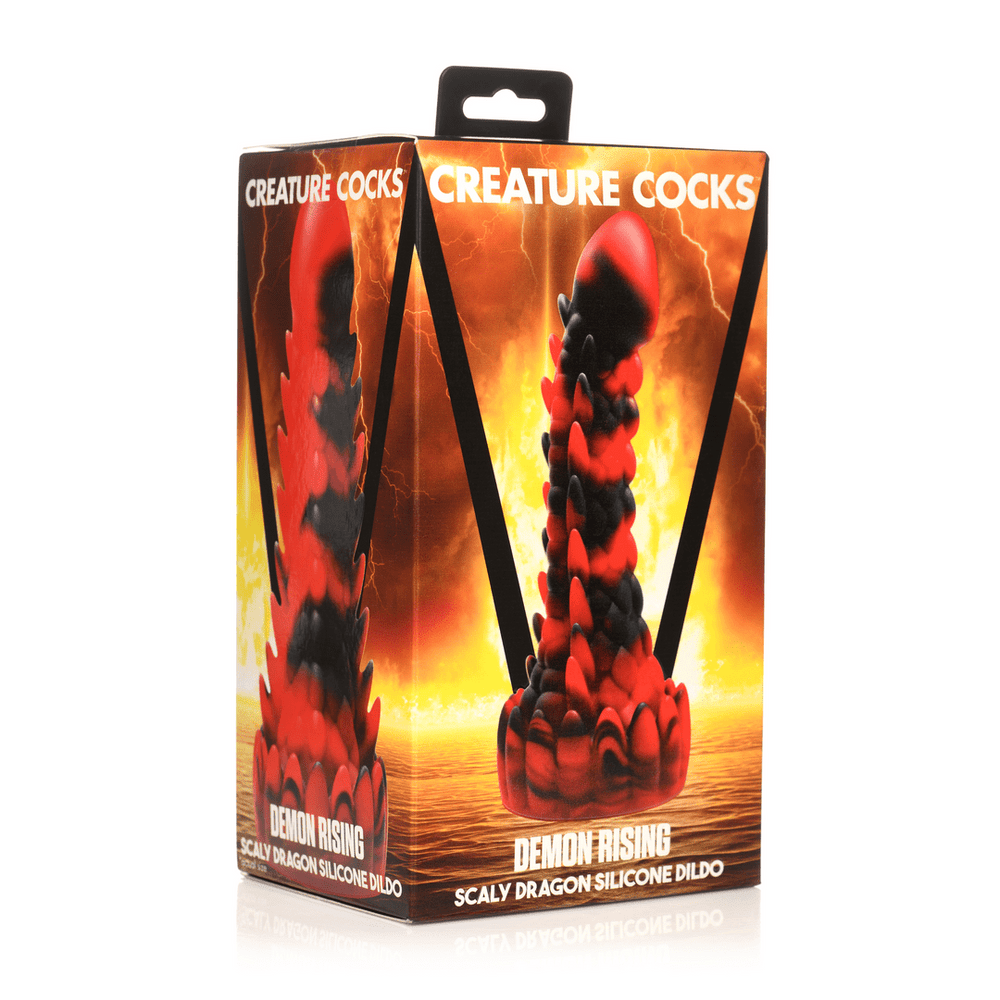 Demon Rising - Scaly Dragon Dildo - Rood/Zwart - negende productfoto