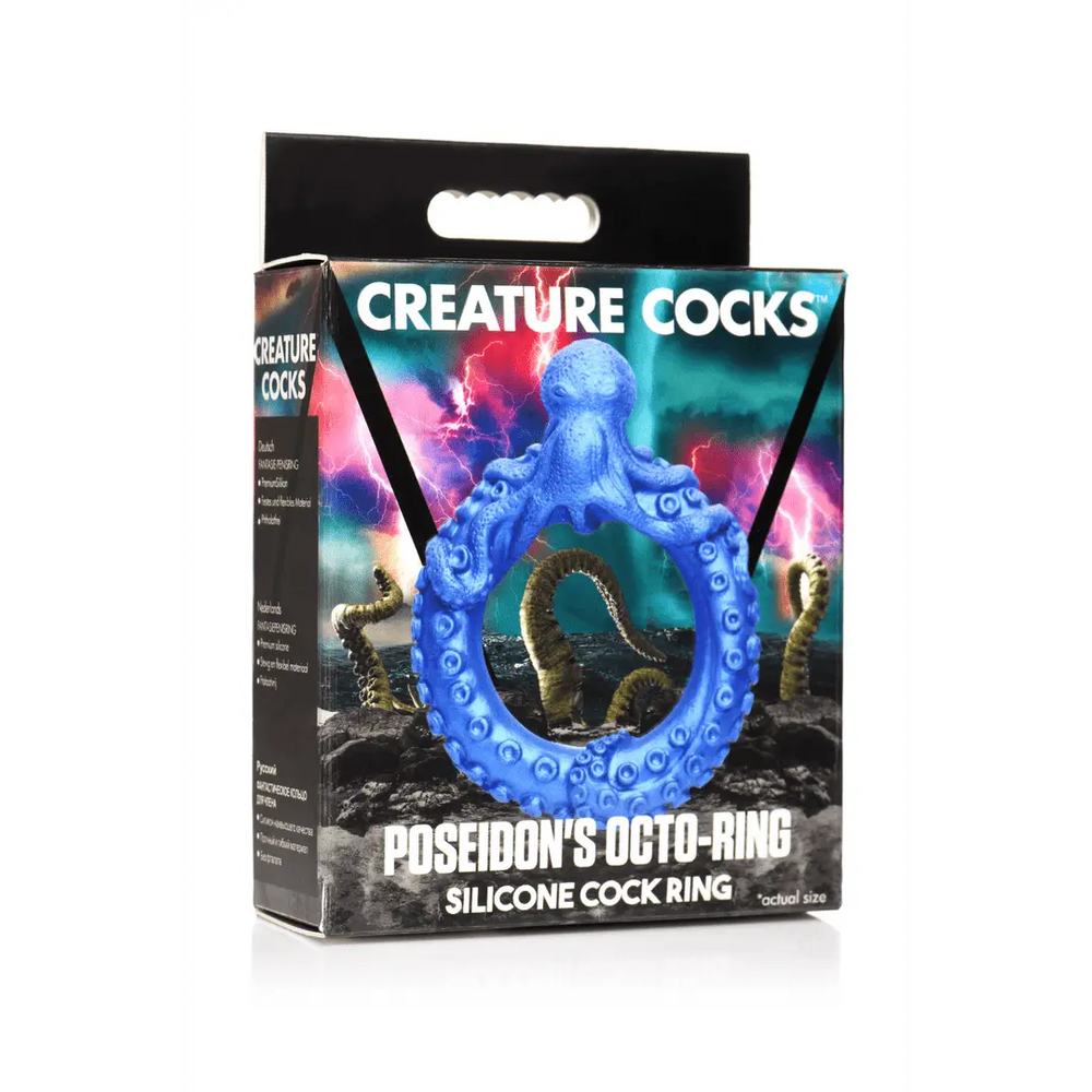 Poseidon's Octo-Ring - Siliconen Cock Ring - Blauw - foto 3
