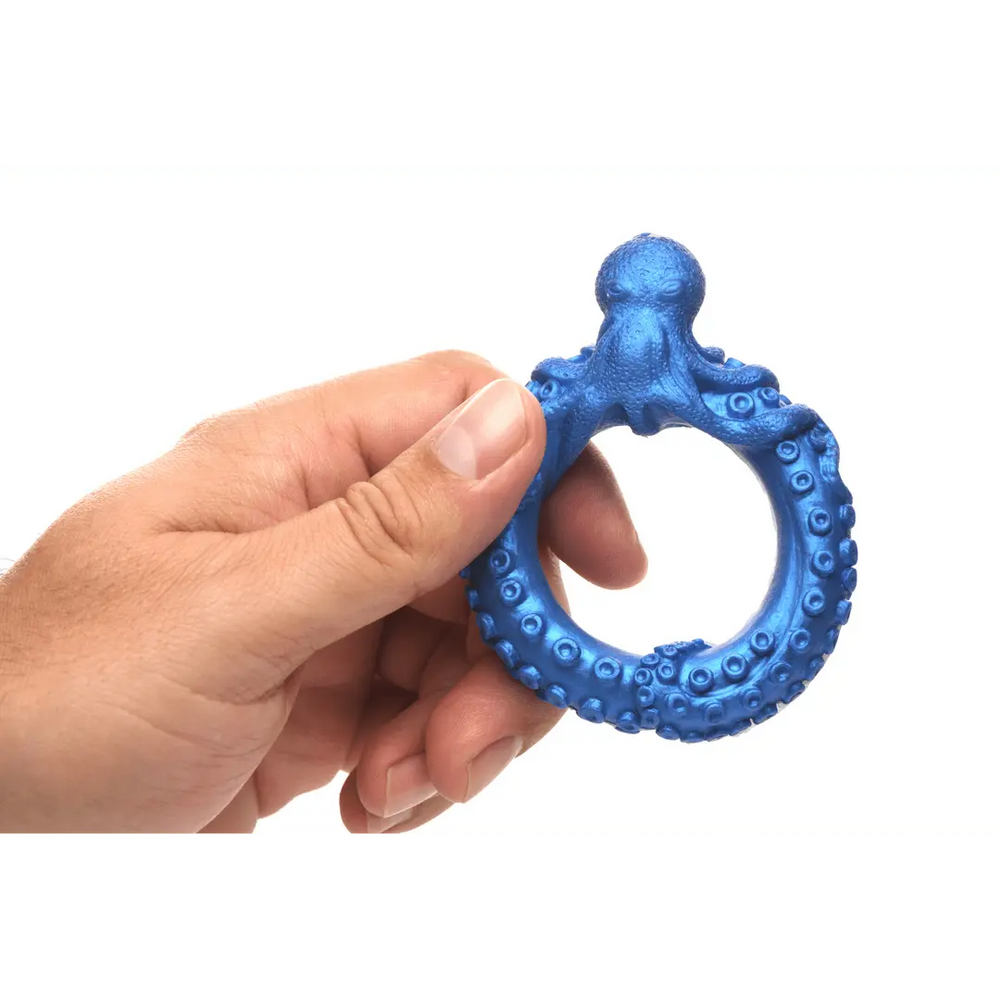 Poseidon's Octo-Ring - Siliconen Cock Ring - Blauw - foto 7