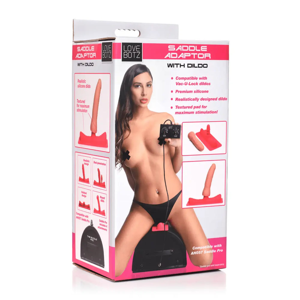 Saddle Adapter met Dildo - Pink/Flesh - foto 3