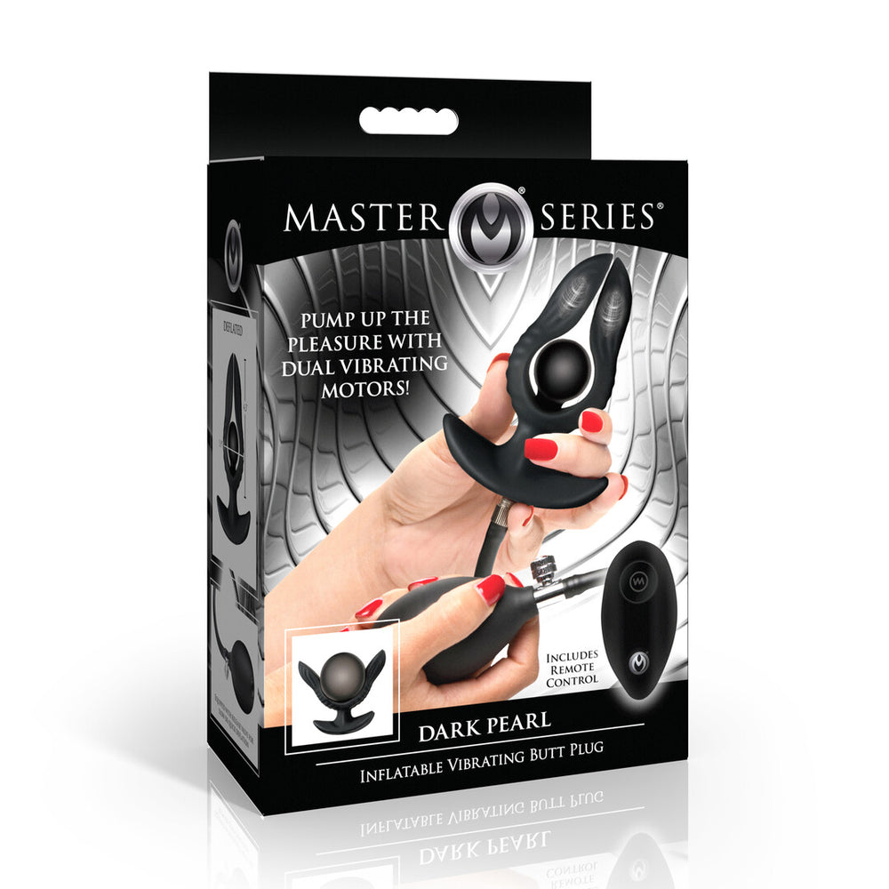 Dark Pearl - Opblaasbare Vibrerende Anale Plug met Afstandsbediening - Zwart