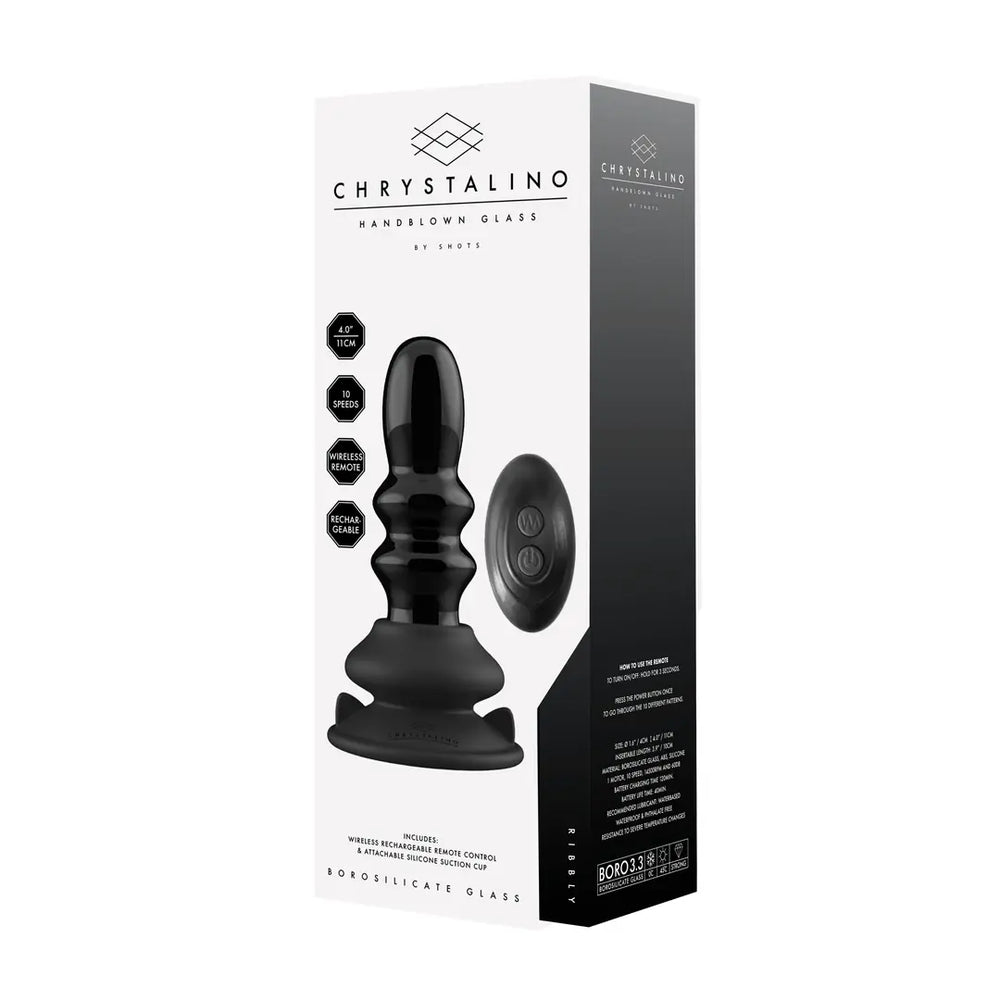 Ribbly - Glass Ribble Vibrator with Suction Cup - foto 5