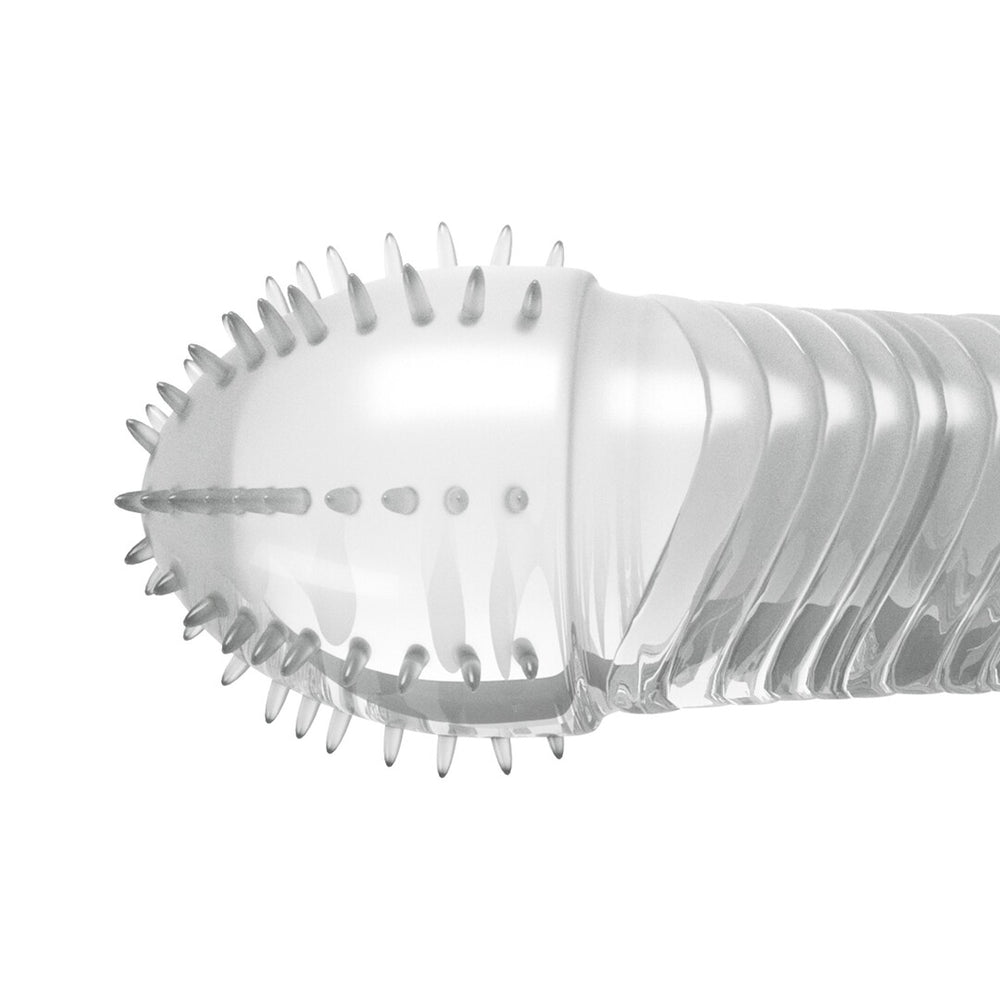 Geribbelde Penis Sleeve - Transparant