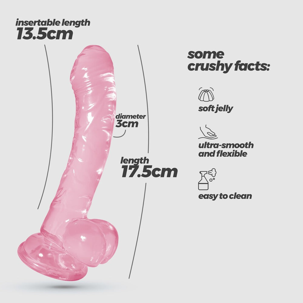 Hudini - Jelly Flexibele Anale Dildo - 6,9/ 17,5 cm - Doorzichtig