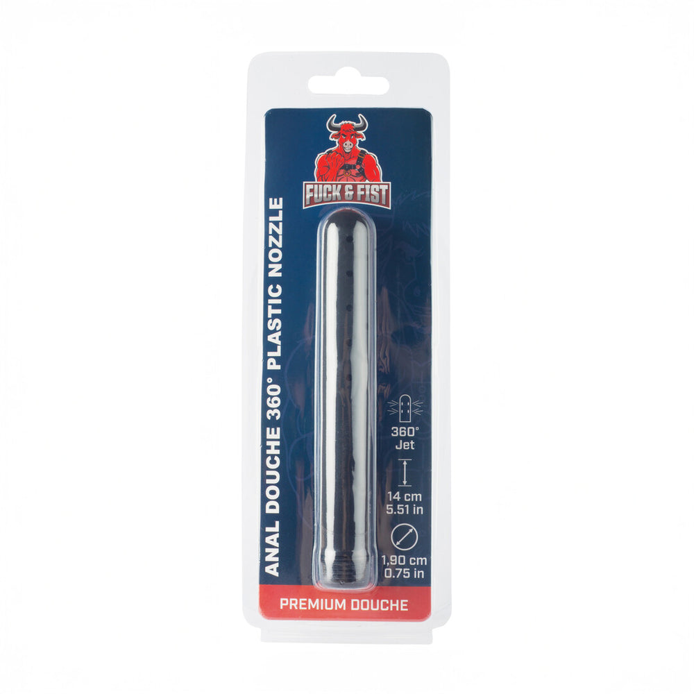 Anal Douche 360 Plastic Nozzle - 13,5 cm - Zwart