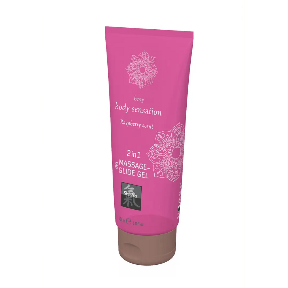 2 in 1 Massage and Glide Gel - Raspberry - 200 ml - foto 2