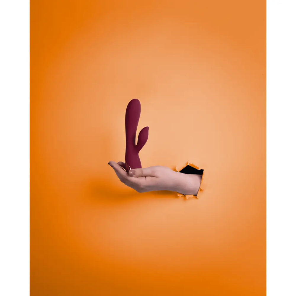 Smooth Silicone Rabbit Vibrator - Dark Cherry - foto 8