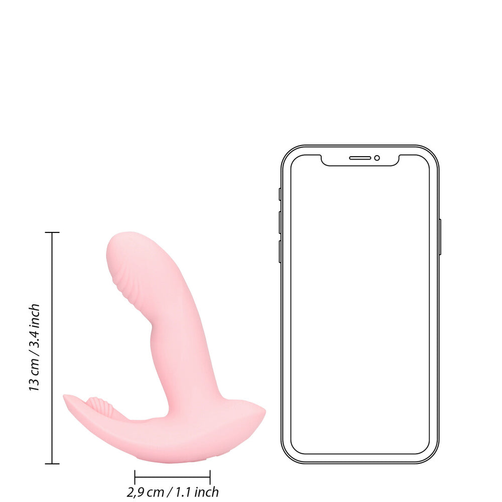 Draagbare Vinger Beweging Vibrator met Afstandsbediening - Cherry Chiffon