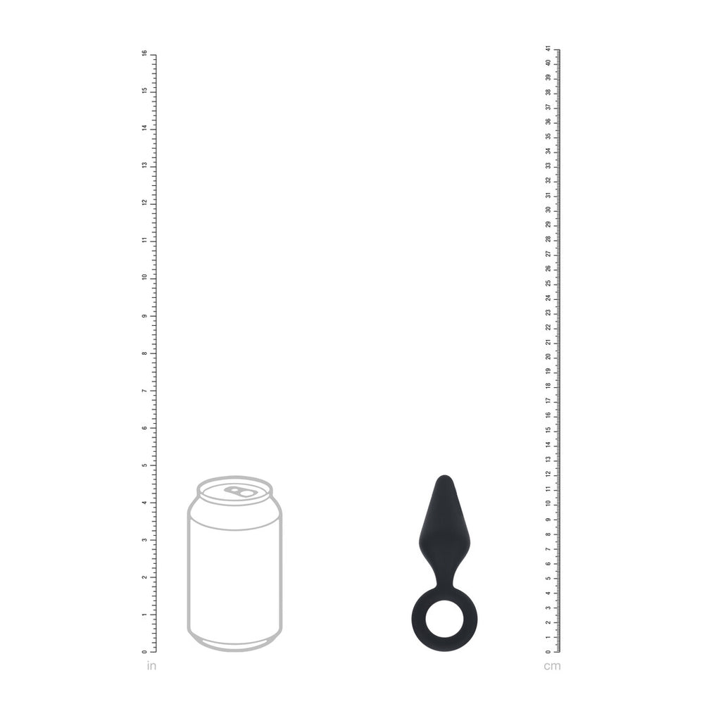 Siliconen Anale Plug met Luss - S - Zwart