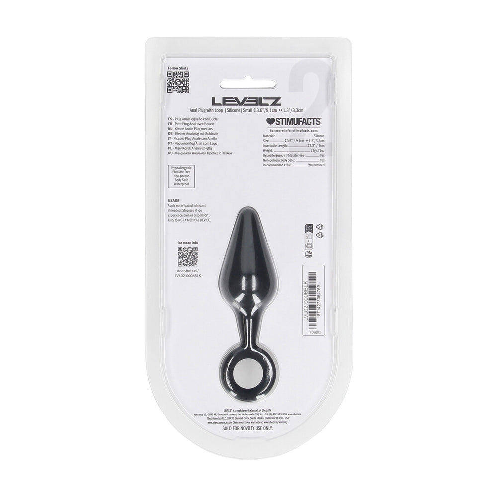 Siliconen Anale Plug met Luss - S - Zwart