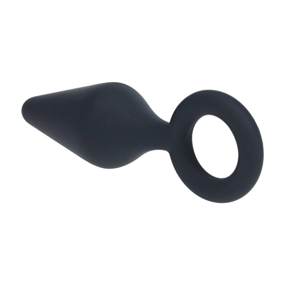Siliconen Anale Plug met Luss - S - Zwart