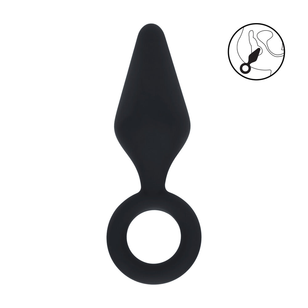 Siliconen Anale Plug met Luss - S - Zwart