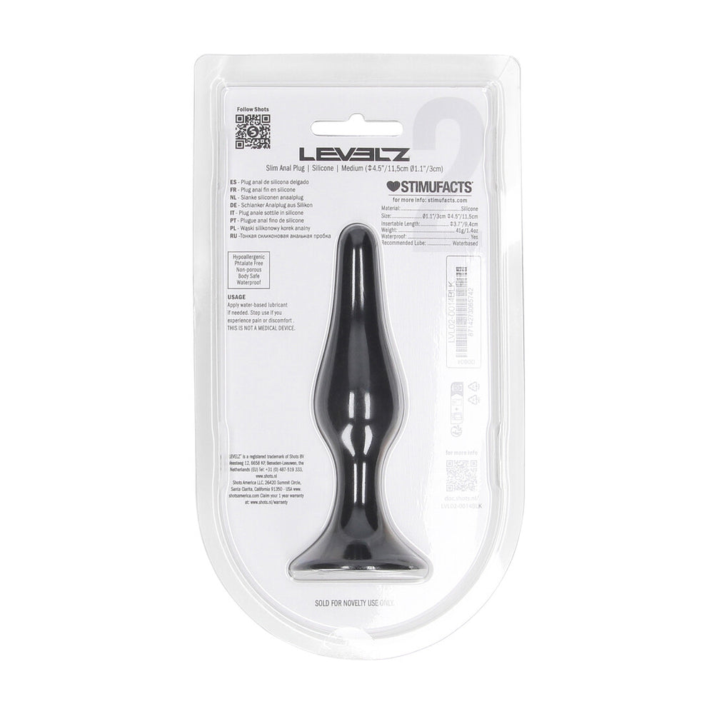 Slanke Siliconen Anale Plug - Zwart