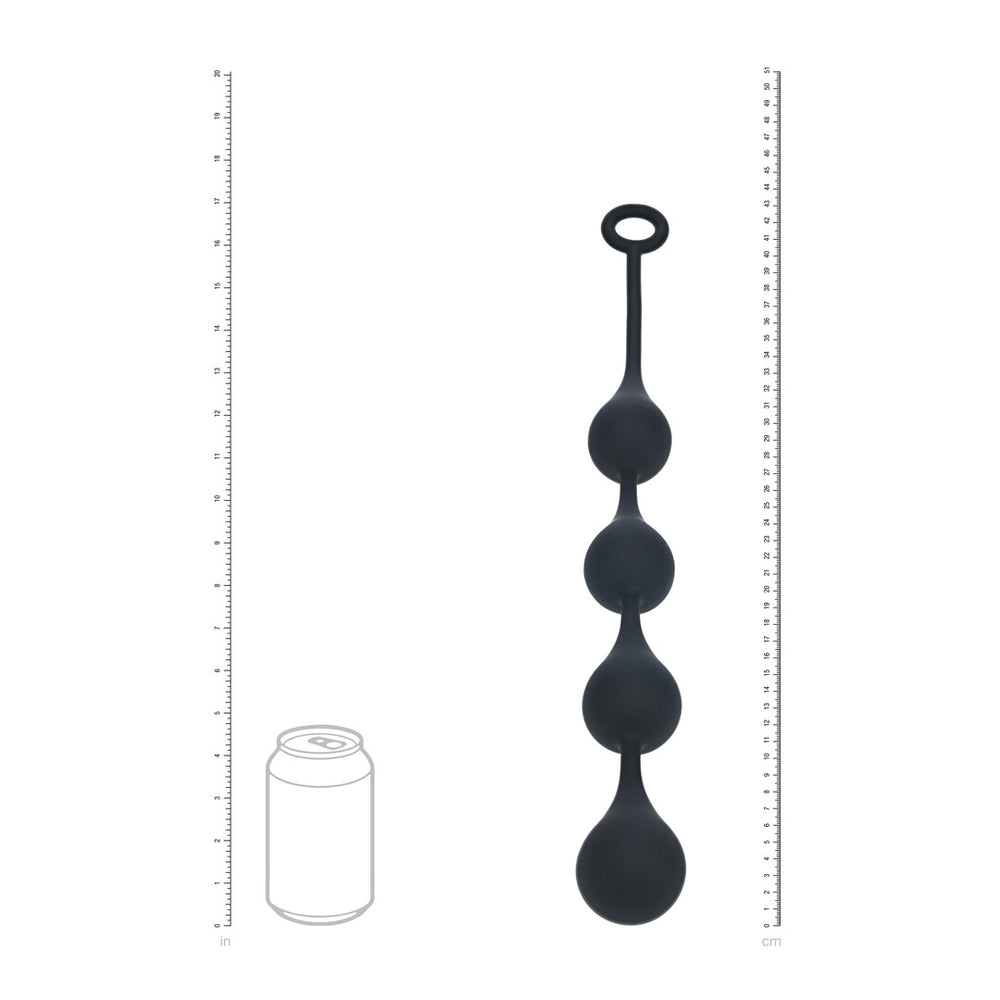 Waterdrop Siliconen Anale Ballen - L - 40mm - Zwart