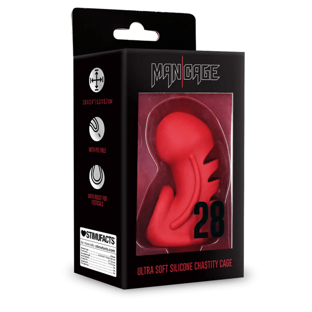 Model 28 - Ultra Soft Siliconen Kuisheidskooi - Rood - foto 5