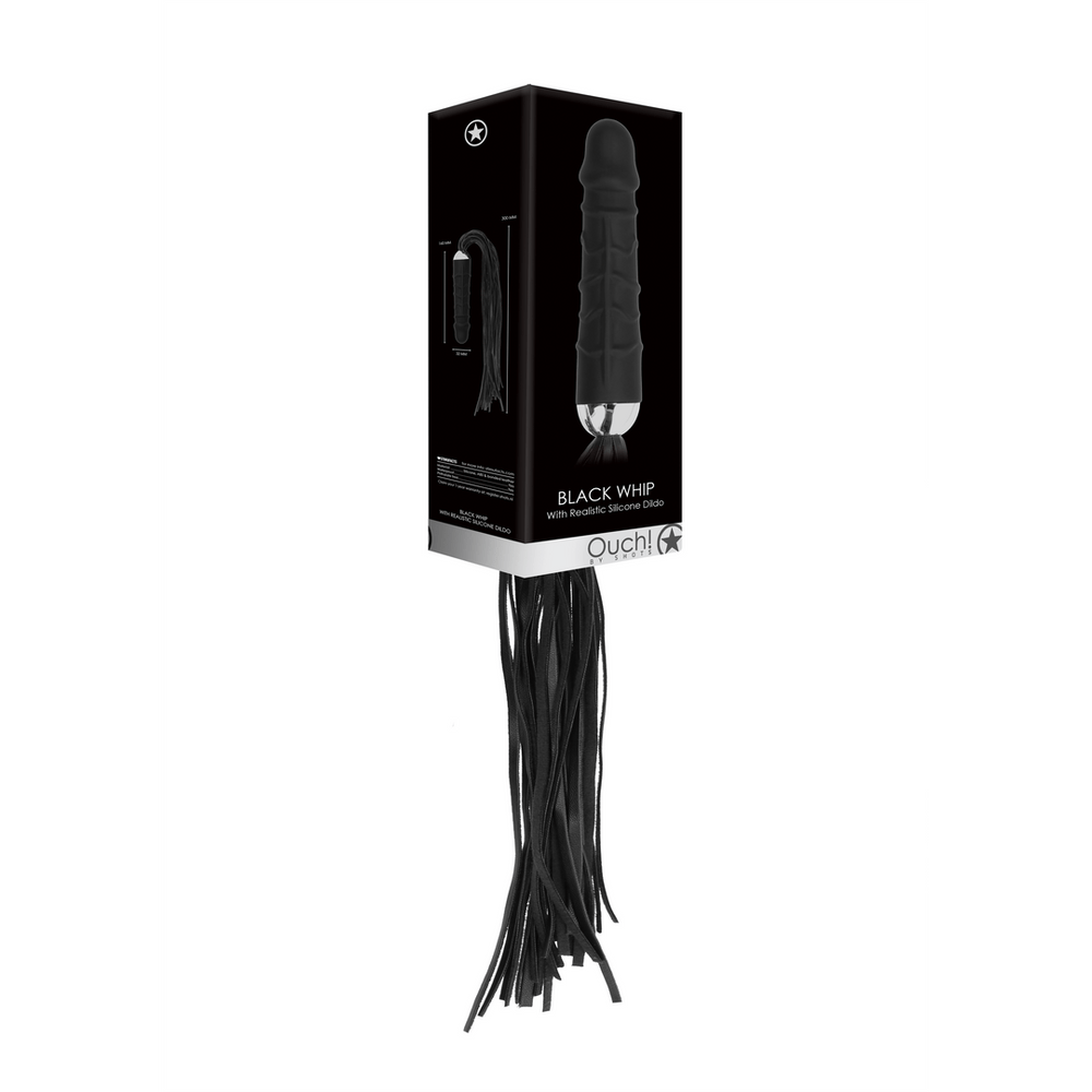 Black Whip - Flogger met Realistische Dildo - foto 3