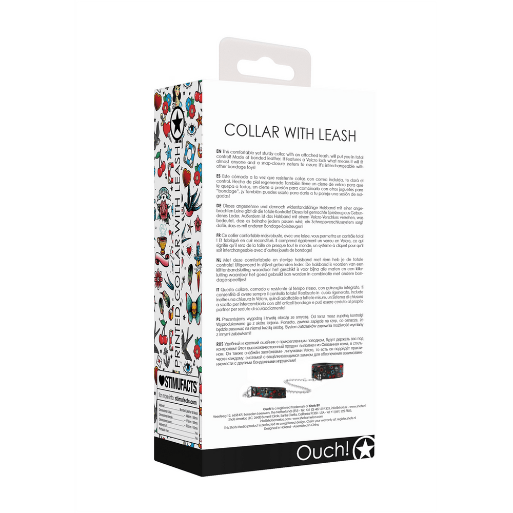 Bedrukte Halsband met Riem - foto 4