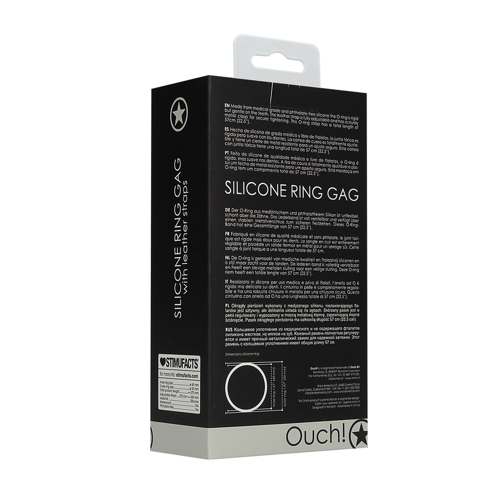 Silicone Ring Gag with Leather Straps - foto 4
