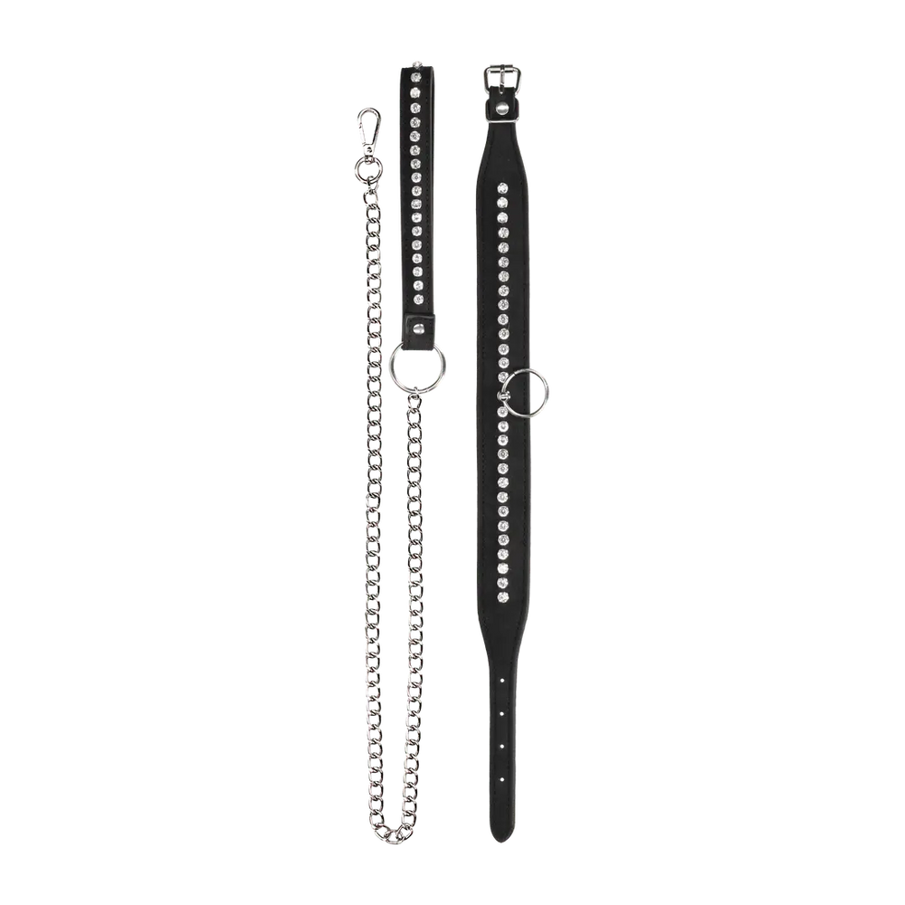 Diamond Studded Collar with Leash - foto 3