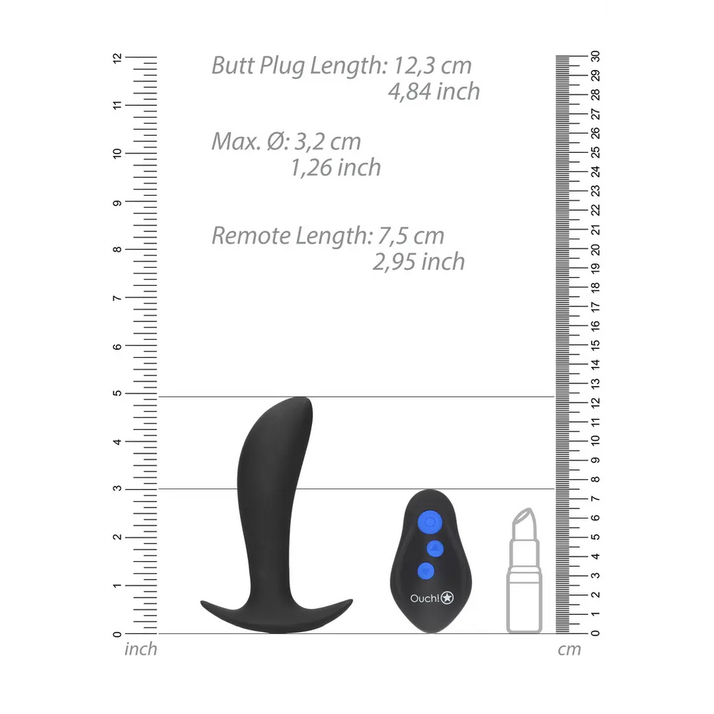 Ouch! - E-stim Vibrerende Butt Plug - foto 8