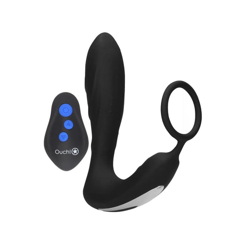 E-stim Vibrating Buttplug Cockring