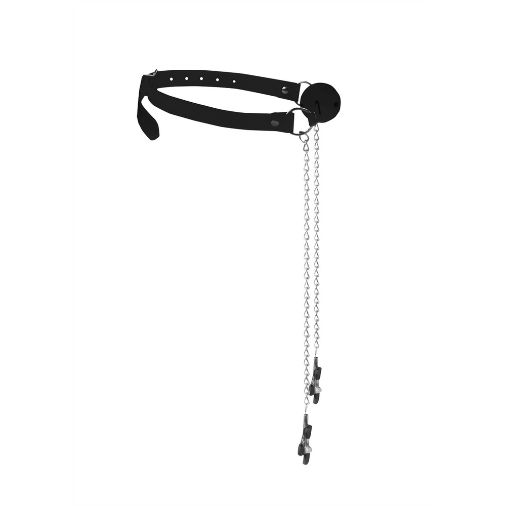 Ball Gag met Tepelklemmen - foto 2
