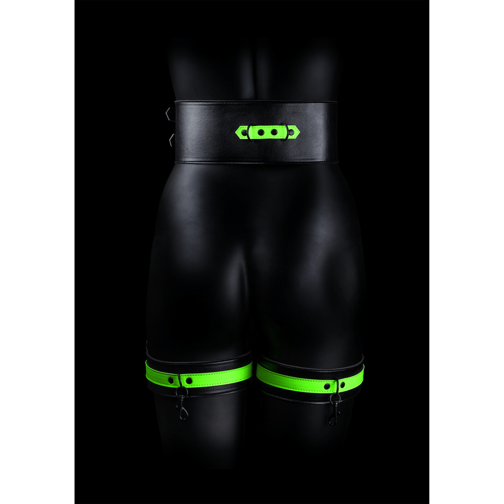 Dijbeenboeien met riem en handboeien - Glow in the Dark - foto 2
