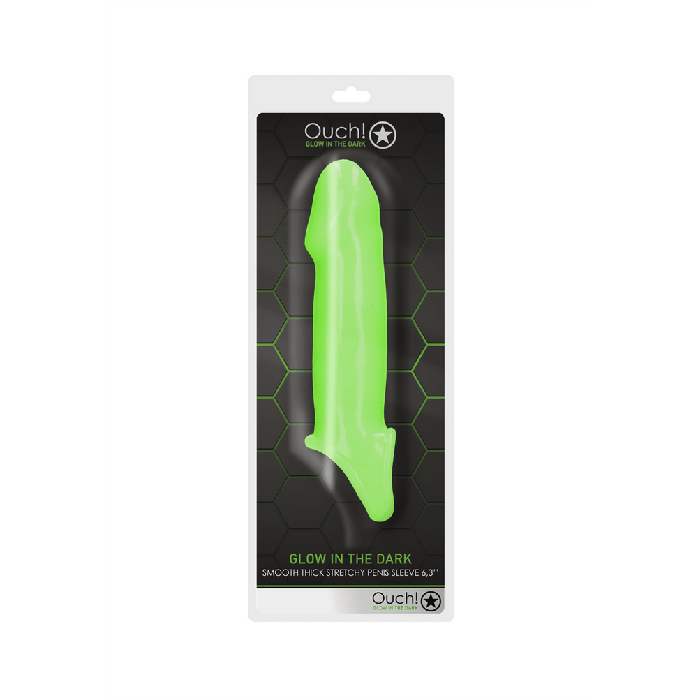 Smooth Thick Stretchy Penis Sheath - Glow in the Dark - foto 3