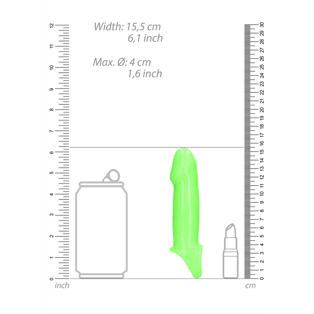 Smooth Thick Stretchy Penis Sheath - Glow in the Dark - foto 6
