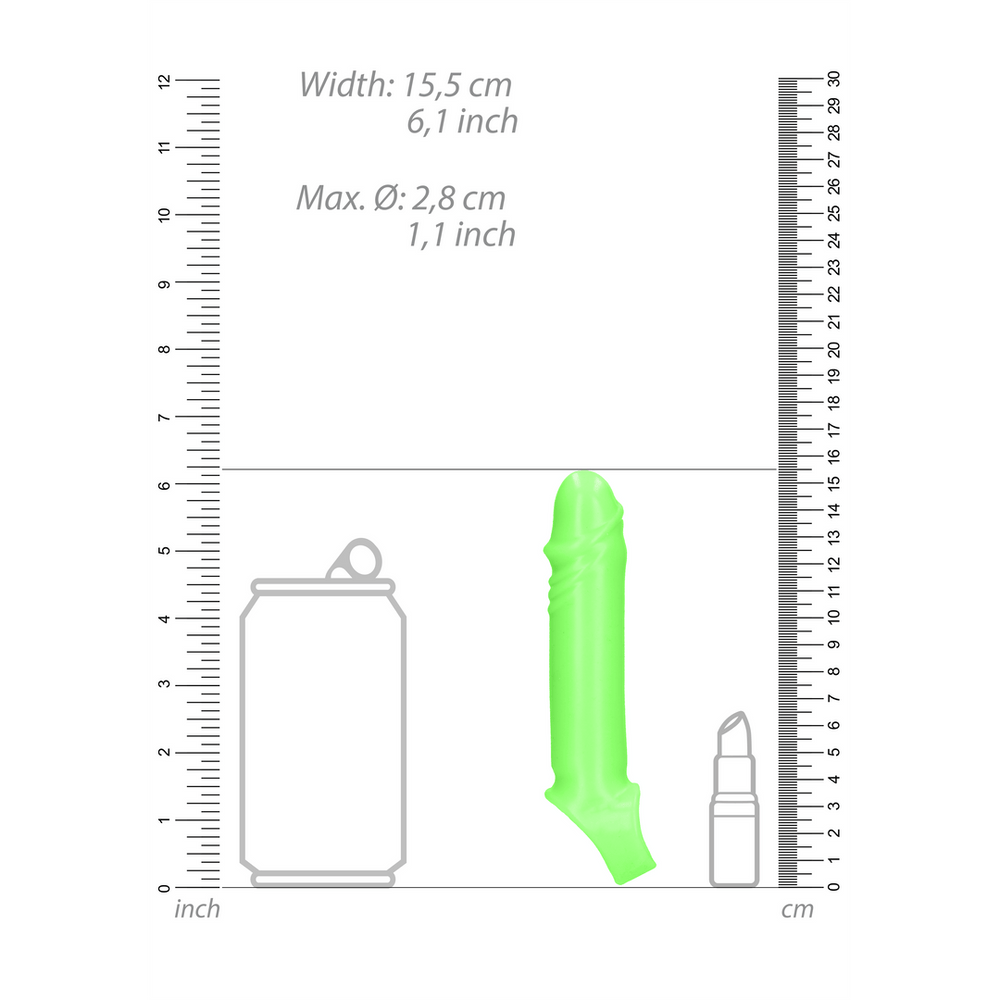 Smooth, Stretchable Penis Sheath - Glow in the Dark - foto 6