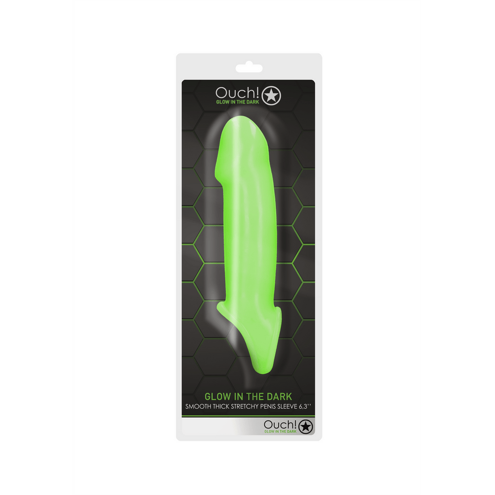 Smooth Thick Stretchy Penis Sheath - Glow in the Dark - foto 15
