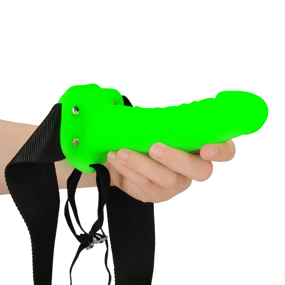 Realistic Strap-On Harness - Glow in the Dark - 7 / 18 cm - foto 2